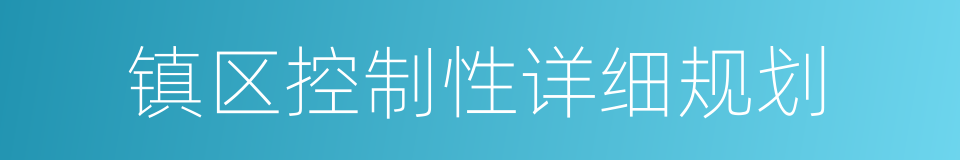 镇区控制性详细规划的同义词