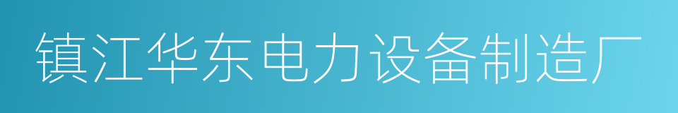 镇江华东电力设备制造厂的同义词