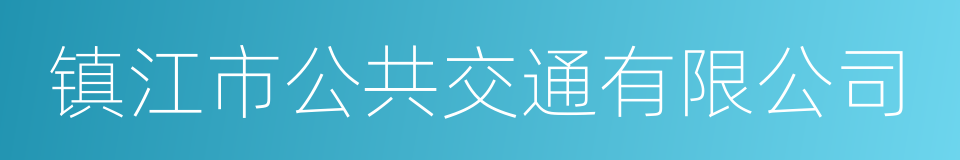 镇江市公共交通有限公司的同义词