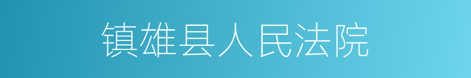 镇雄县人民法院的同义词