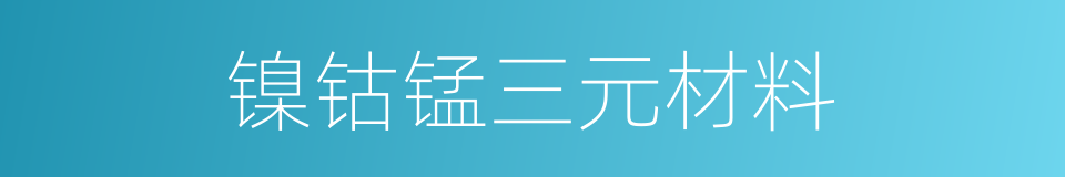 镍钴锰三元材料的同义词