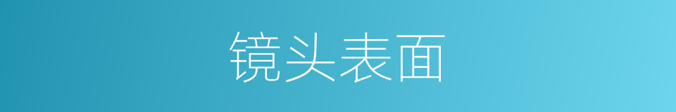 镜头表面的同义词