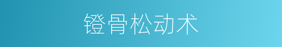镫骨松动术的同义词