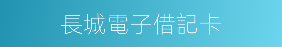 長城電子借記卡的同義詞