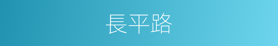 長平路的同義詞