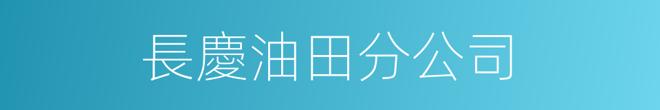 長慶油田分公司的同義詞