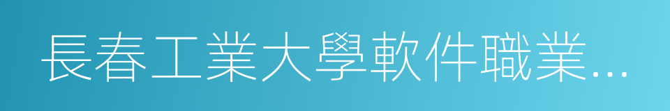 長春工業大學軟件職業技術學院的同義詞