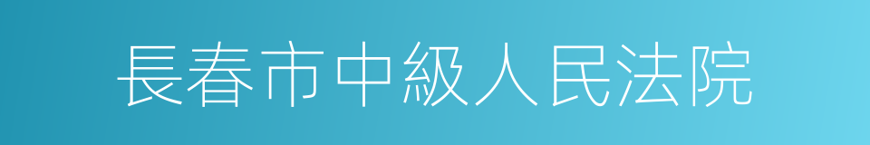 長春市中級人民法院的同義詞