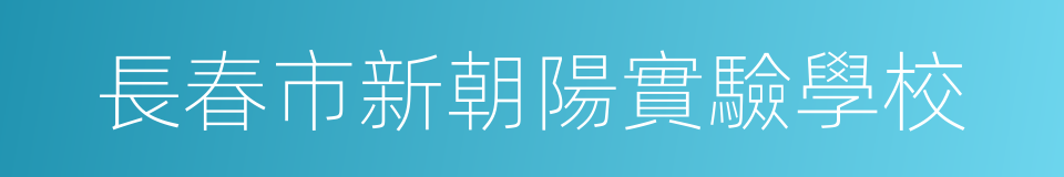 長春市新朝陽實驗學校的同義詞
