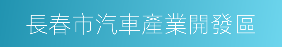 長春市汽車產業開發區的同義詞