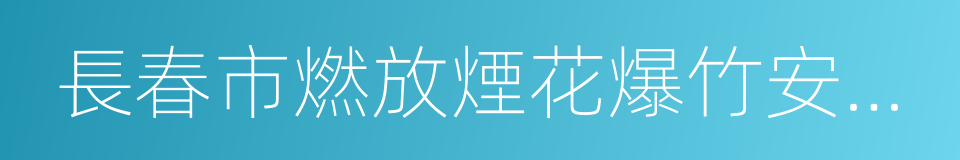 長春市燃放煙花爆竹安全管理條例的同義詞