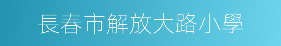 長春市解放大路小學的同義詞