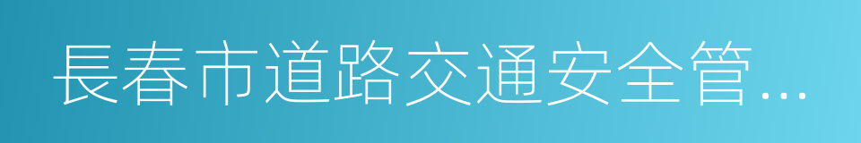 長春市道路交通安全管理條例的同義詞