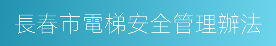 長春市電梯安全管理辦法的同義詞