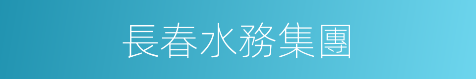 長春水務集團的同義詞