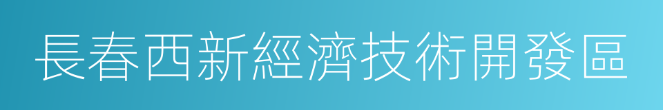 長春西新經濟技術開發區的同義詞