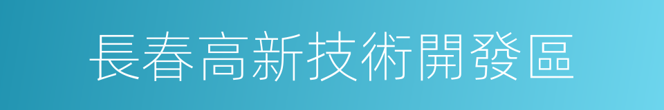 長春高新技術開發區的同義詞