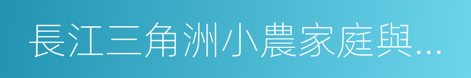 長江三角洲小農家庭與鄉村發展的同義詞