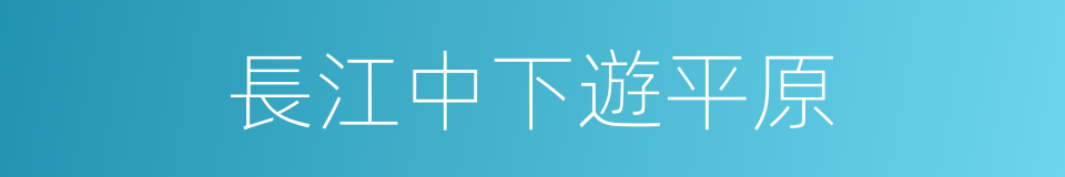 長江中下遊平原的意思