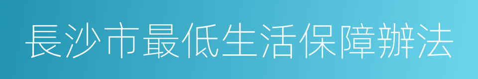 長沙市最低生活保障辦法的同義詞