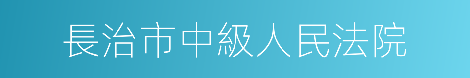 長治市中級人民法院的同義詞