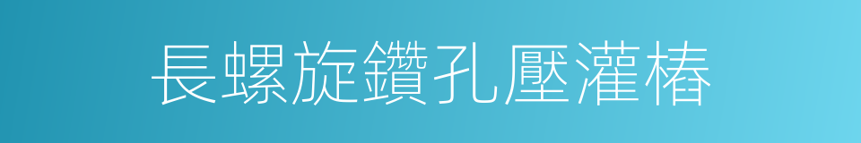 長螺旋鑽孔壓灌樁的同義詞