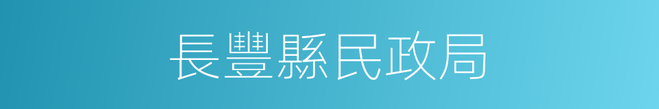 長豐縣民政局的同義詞