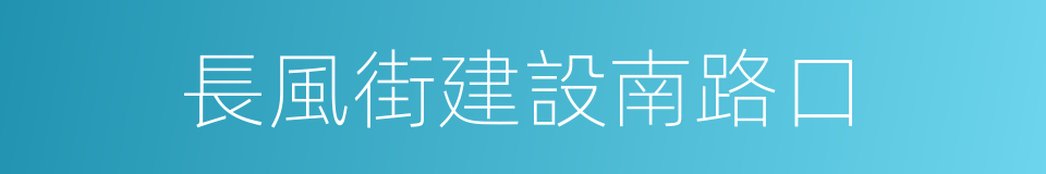 長風街建設南路口的同義詞