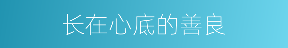 长在心底的善良的同义词