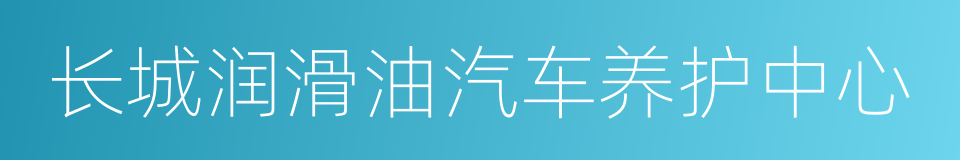 长城润滑油汽车养护中心的同义词