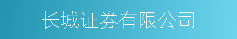 长城证券有限公司的同义词