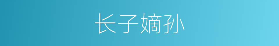 长子嫡孙的意思