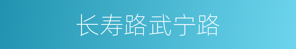 长寿路武宁路的同义词