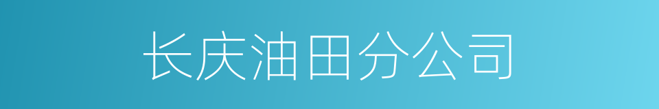 长庆油田分公司的同义词