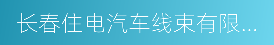 长春住电汽车线束有限公司的意思