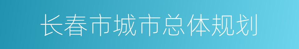 长春市城市总体规划的同义词