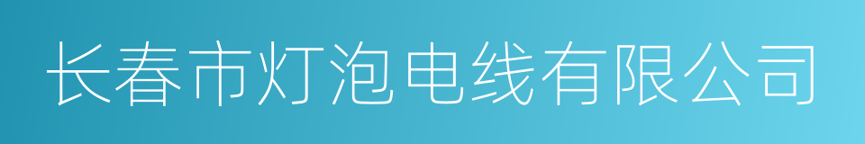 长春市灯泡电线有限公司的同义词