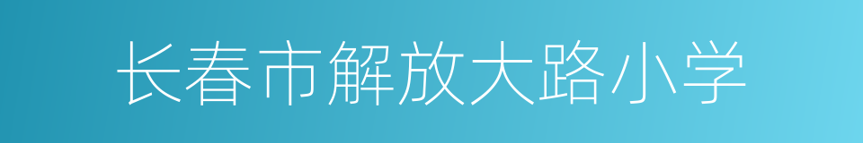 长春市解放大路小学的同义词