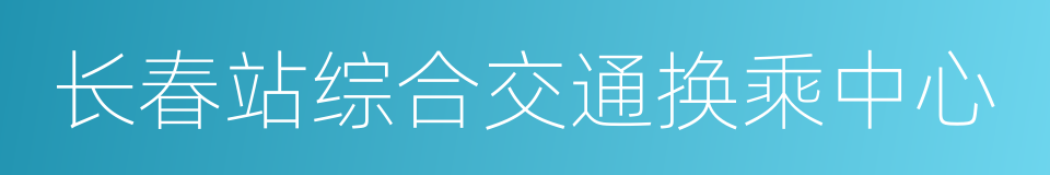 长春站综合交通换乘中心的同义词