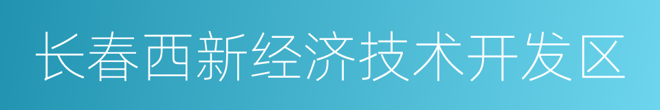 长春西新经济技术开发区的同义词