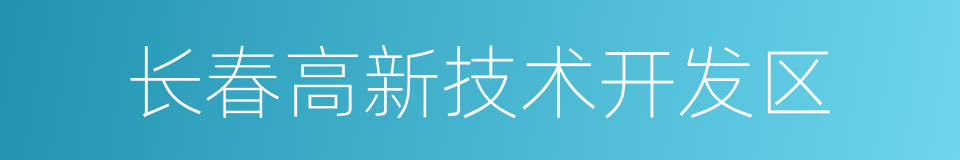 长春高新技术开发区的同义词