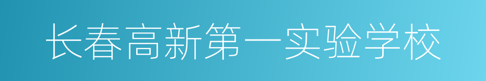 长春高新第一实验学校的同义词