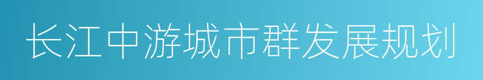 长江中游城市群发展规划的同义词