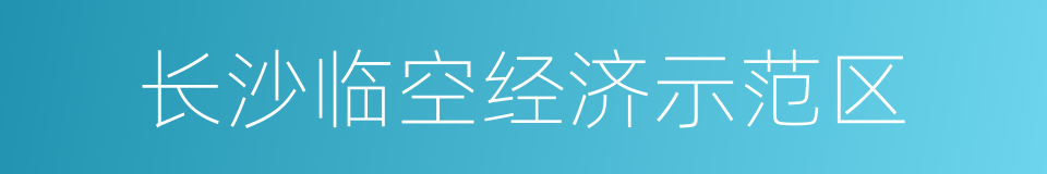 长沙临空经济示范区的同义词