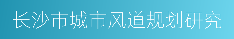 长沙市城市风道规划研究的同义词