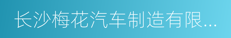 长沙梅花汽车制造有限公司的同义词