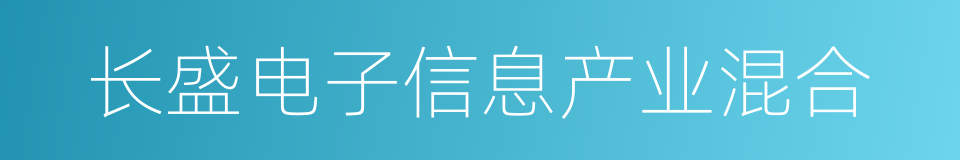 长盛电子信息产业混合的同义词