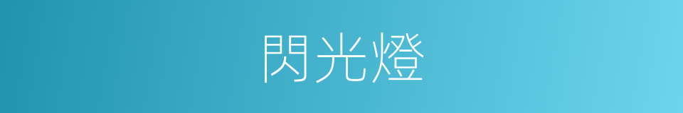 閃光燈的意思