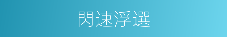 閃速浮選的同義詞