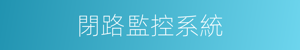 閉路監控系統的同義詞
